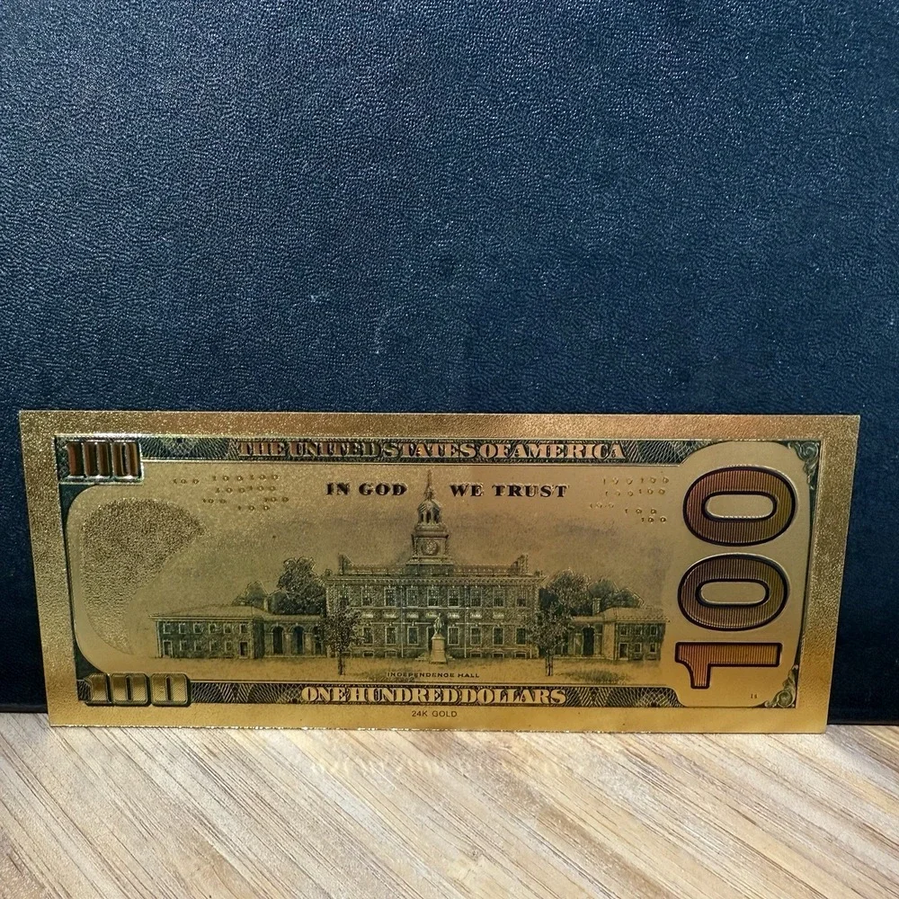 24K GOLD Plated‎ Foil $100 Dollar Bill Collectible Novelty Collection Note Gift